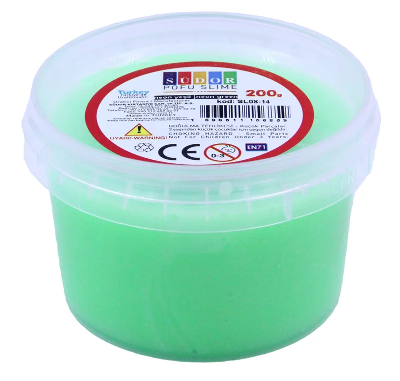 SÜDOR SLIME 200 ML POFU FOSFORLU YEŞİL SL08-14