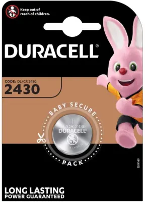 DURACELL PİL DÜĞME 3V TEKLİ 2430