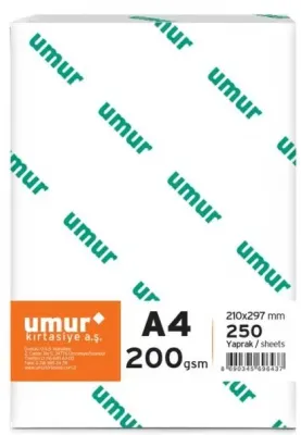 UMUR GRAMAJLI FOTOKOPİ KAĞIDI A4 200 GR 250 Lİ 30002433