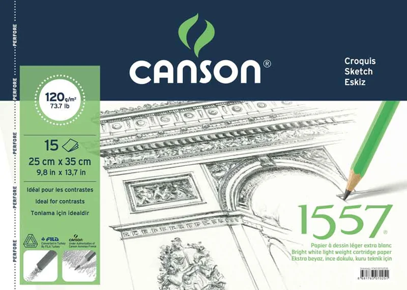 CANSON RESİM VE ÇİZİM BLOĞU 1557 25x35 120 GR 15 YP 120152535