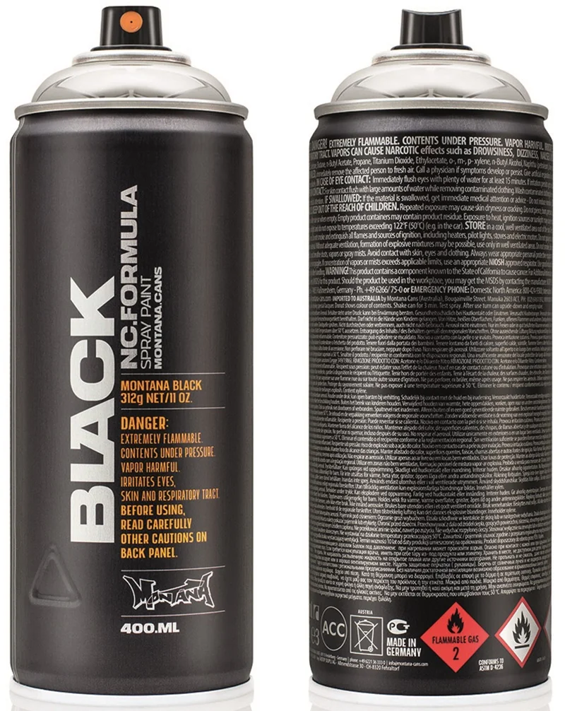 MONTANA BLACK SPREY BOYA 400 ML SILVERCHROME BLK SILVER MO-264764