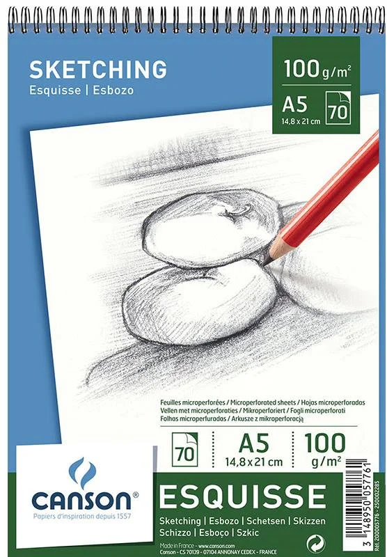 CANSON ESKİZ BLOK LEISURE ESQUISS SPİRALLİ A5 100 GR 70 SF 200005776