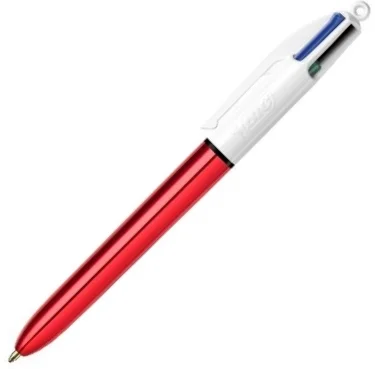 BIC TÜKENMEZ KALEM 4 RENK SHINE 12 Lİ KIRMIZI GÖVDE 982877