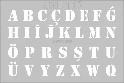 ARTDECO STENCIL A4 HARFLER Y-100-ST209