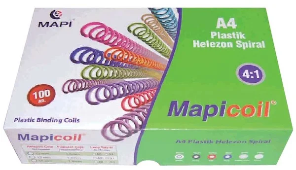 MAPİ SPİRAL PLASTİK HELEZON 4:1 14MM MAVİ 100 ADET 48 LOP 2351402