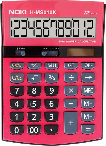 NOKİ HESAP MAKİNESİ 12 HANE H-MS010K KIRMIZI