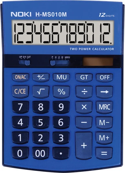 NOKİ HESAP MAKİNESİ 12 HANE H-MS010M MAVİ