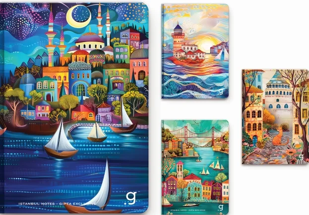 GIPTA DEFTER İSTANBUL 13x21 İPLİK DİKİŞLİ SERT KAPAK 96 YP ÇİZGİLİ 7337