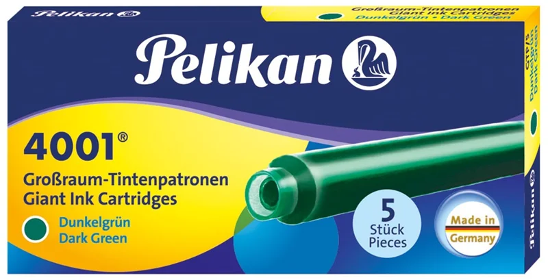 PELİKAN DOLMA KALEM  KARTUŞU UZUN KOYU YEŞİL GTP5
