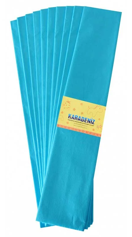 LİNO KREPON KAĞIDI 50x200 LÜX MAVİ 10 LU PA-014-MV