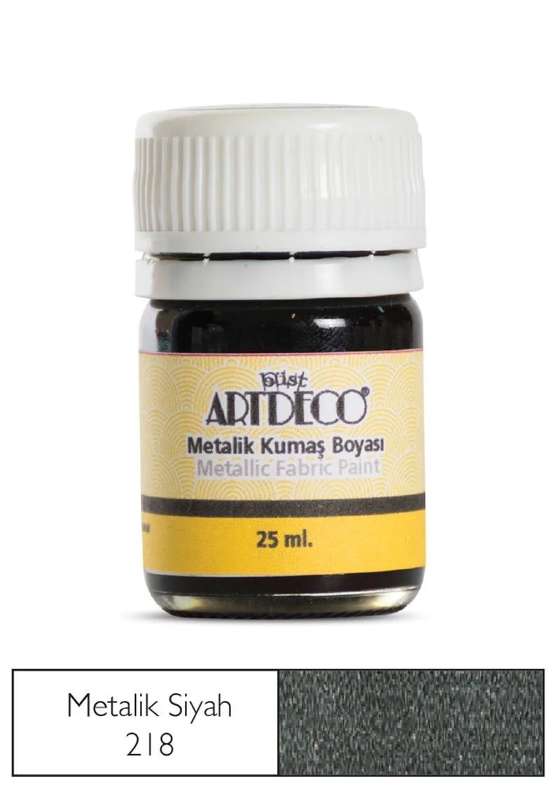 ARTDECO KUMAŞ BOYASI METALİK 25 ML SİYAH Y-011A-218