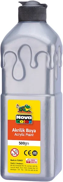 NOVA COLOR AKRİLİK BOYA 500 GR GÜMÜŞ NC-671