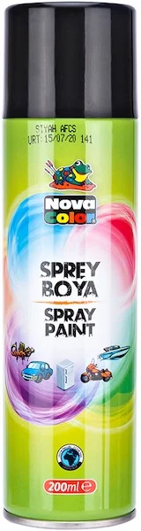 NOVA COLOR SPREY BOYA 200 ML SİYAH NC-805