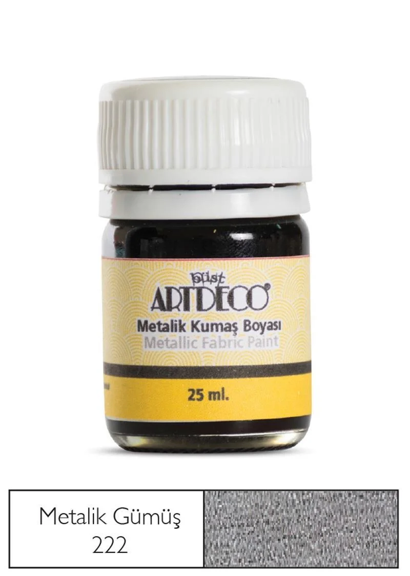ARTDECO KUMAŞ BOYASI METALİK 25 ML GÜMÜŞ Y-011A-222