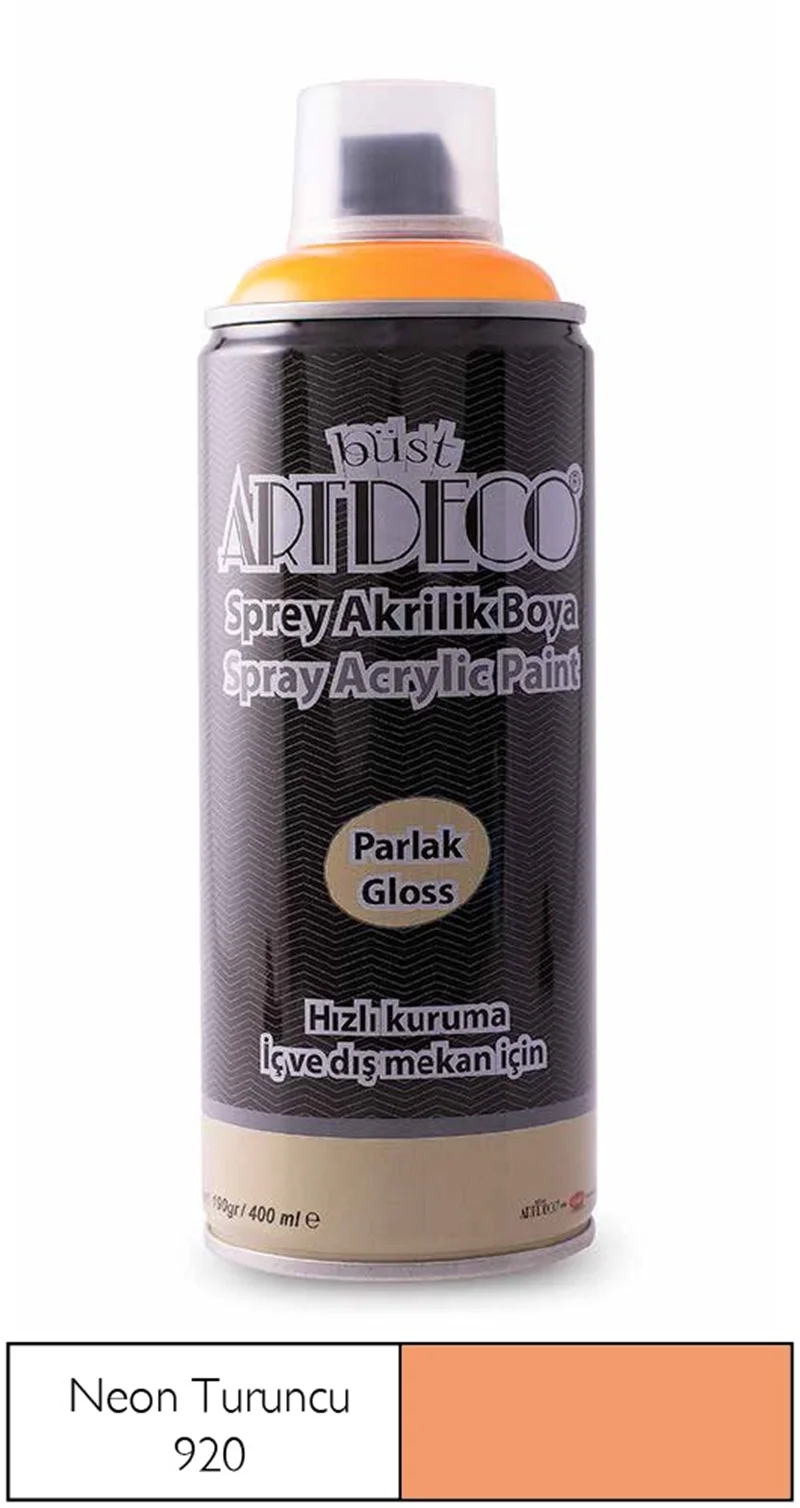 ARTDECO SPREY BOYA AKRİLİK 400 ML NEON TURUNCU Y-400-920