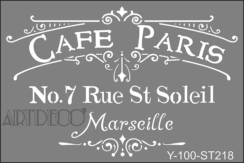 ARTDECO STENCIL A4 CAFE PARİS Y-100-ST218