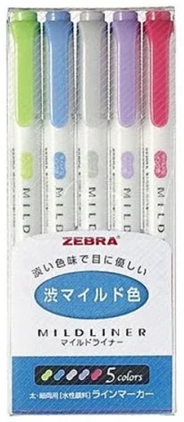 ZEBRA FOSFORLU KALEM MILDLINER SET 5-NC MILD 5-NC