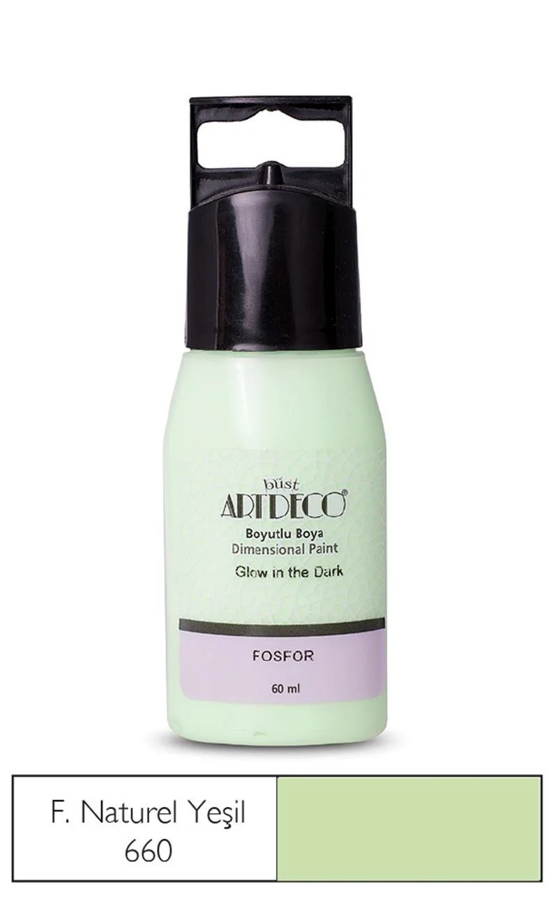 ARTDECO BOYUTLU BOYA FOSFORLU 60 ML NATUREL YEŞİL Y-042C-660