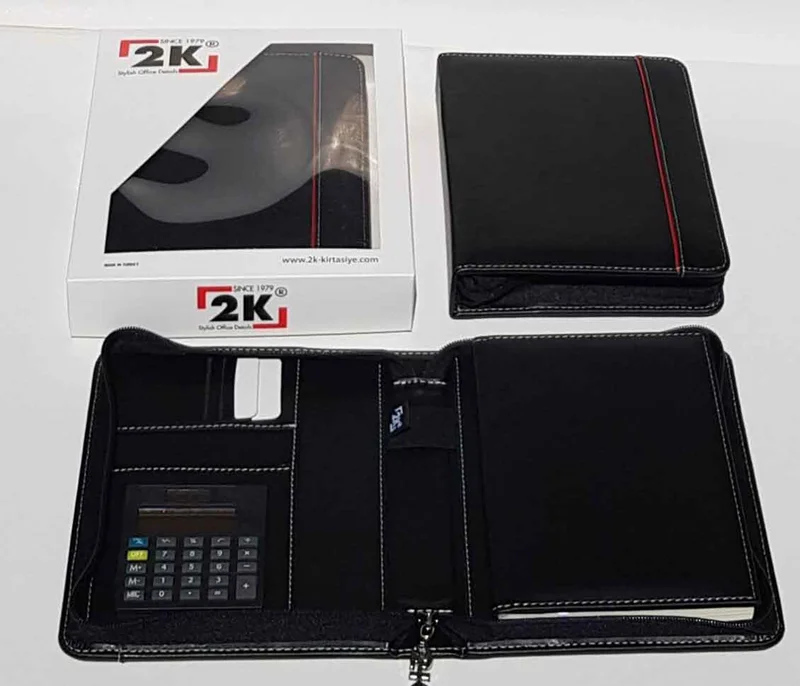 2K ORG. DEFTER 14x20 SUNİ DERİ FERM. SİYAH ÇİZGİLİ 5210