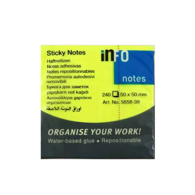 INFO NOTES 50x50 SARI MİNİ POSTİT 240 YP. 771457