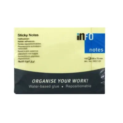 INFO NOTES 100x75 SARI POSTİT 100 yp 565701