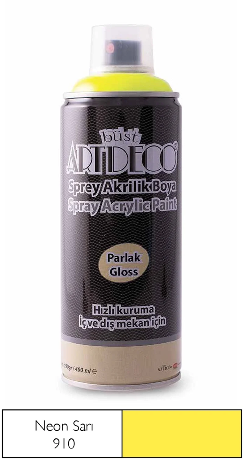 ARTDECO SPREY BOYA AKRİLİK 400 ML NEON SARI Y-400-910
