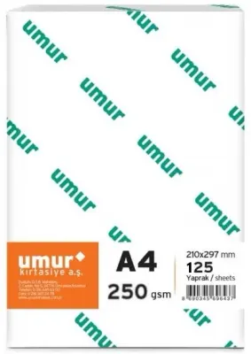UMUR GRAMAJLI FOTOKOPİ KAĞIDI A4 250 GR 125 Lİ 30002434