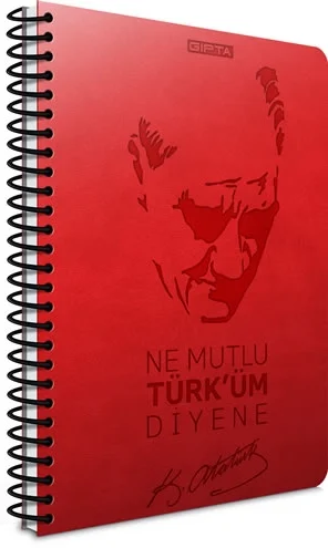GIPTA DEFTER ATATÜRK 17X24 SPİRALLİ SERT KAPAK 120 YP. ÇİZGİLİ 1550