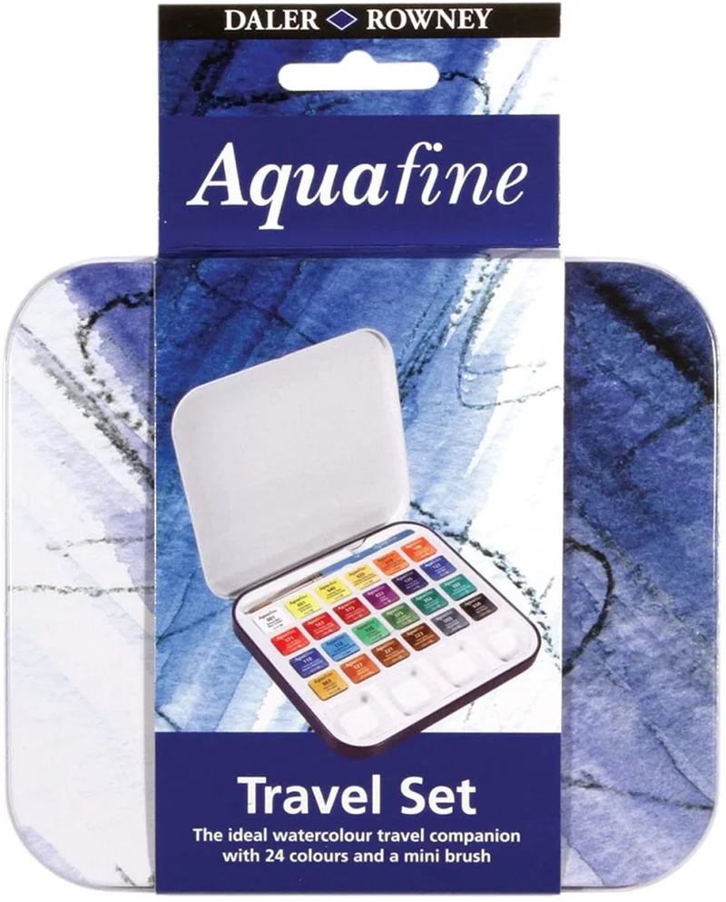 DALER ROWNEY SULU BOYA AQUAFINE SET SEYAHAT SETİ 24 LÜ YARIM BOY METAL KUTU 131900924