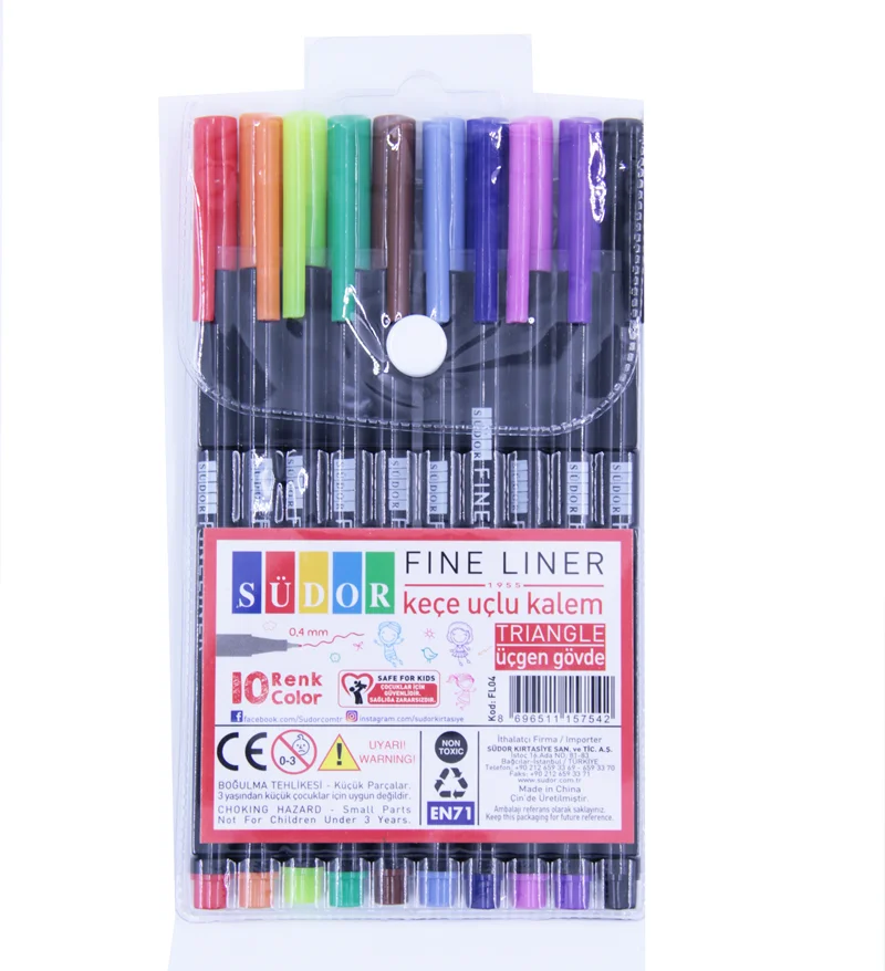 SÜDOR FINELINER ÜÇGEN 10 RENK SET FL04