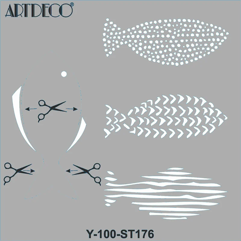 ARTDECO STENCIL 30x30 CM BALIKLI Y-100-ST176