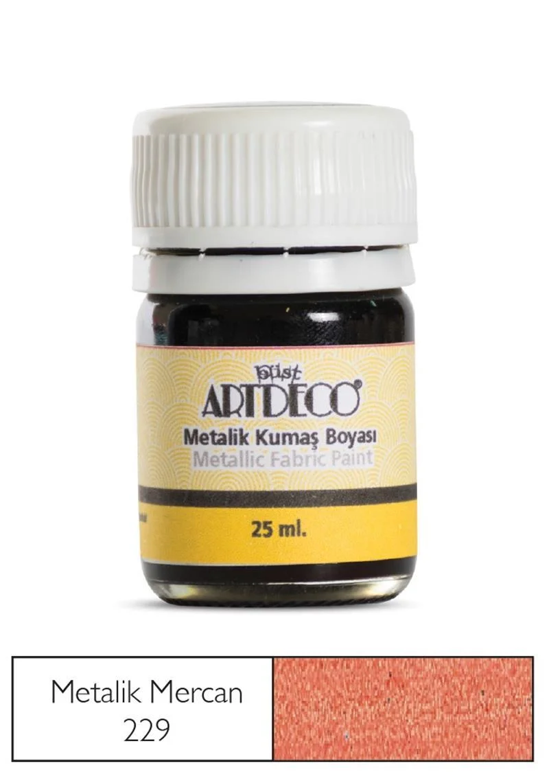 ARTDECO KUMAŞ BOYASI METALİK 25 ML MERCAN Y-011A-229