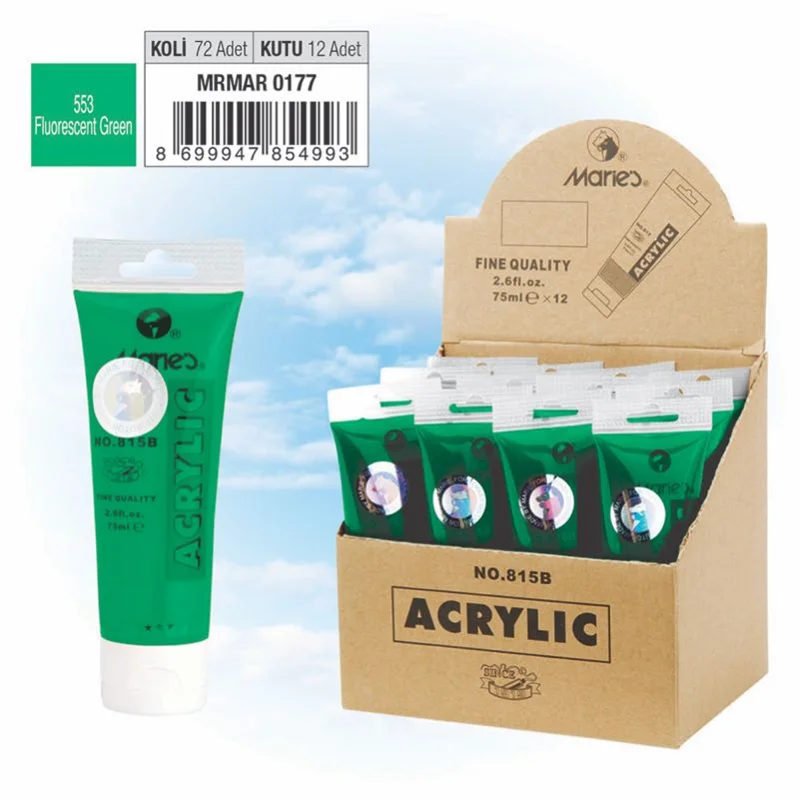 MARIES AKRİLİK BOYA 75 ML 815-553 FLUORESCENT GREEN