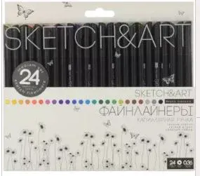 BRUNO VISCONTI SKETCH & ART SİYAH SERİ 0.36 İNCE UÇ 24 RENK 36-0019