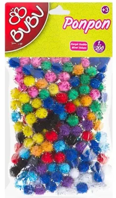 BU-BU PONPON SİMLİ 1CM 200LÜ KARMA BUBU00111