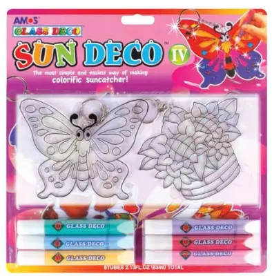 AMOS CAM BOYAMA SETİ SUN DECO 10.5 ML  6 TÜP PLEKSİ SD10B6D3