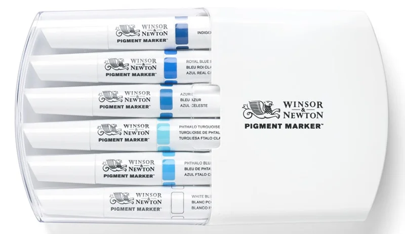 W&N PIGMENT MARKER SET 6 RENK BLUE TONES (MAVİ TONLAR) WN-0290044