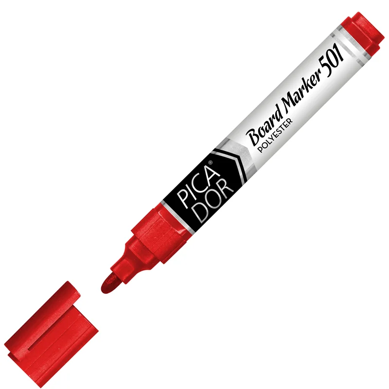 PICADOR BEYAZ TAHTA KALEMİ 501 YUVARLAK UÇ KIRMIZI KX003