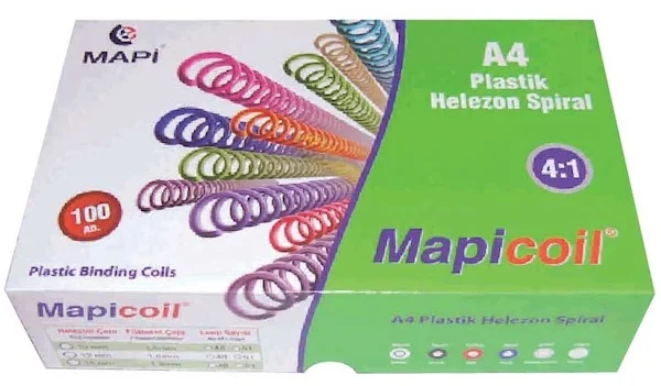 MAPİ SPİRAL PLASTİK HELEZON 4:1 14MM SİYAH 100 ADET 48 LOP 2351401