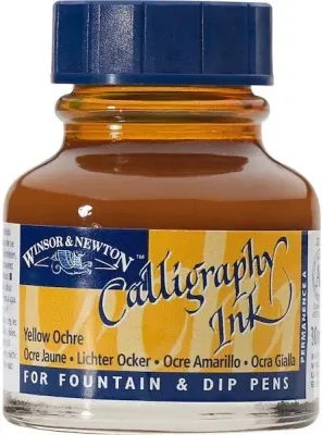 W&amp;N KALİGRAFİ MÜREKKEBİ CALLIGRAPHY INK 30 ML YELLOW OCHRE 744 WN-1111744