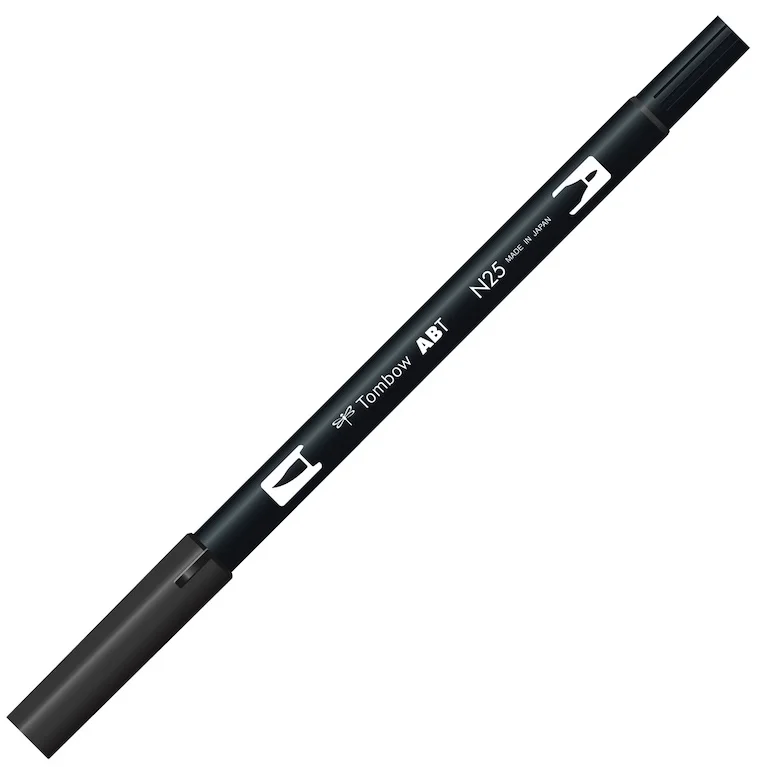 TOMBOW AB-T DUAL BRUSH PEN GRAFİK KALEMİ LAMP BLACK (N25) T-AB-T N25