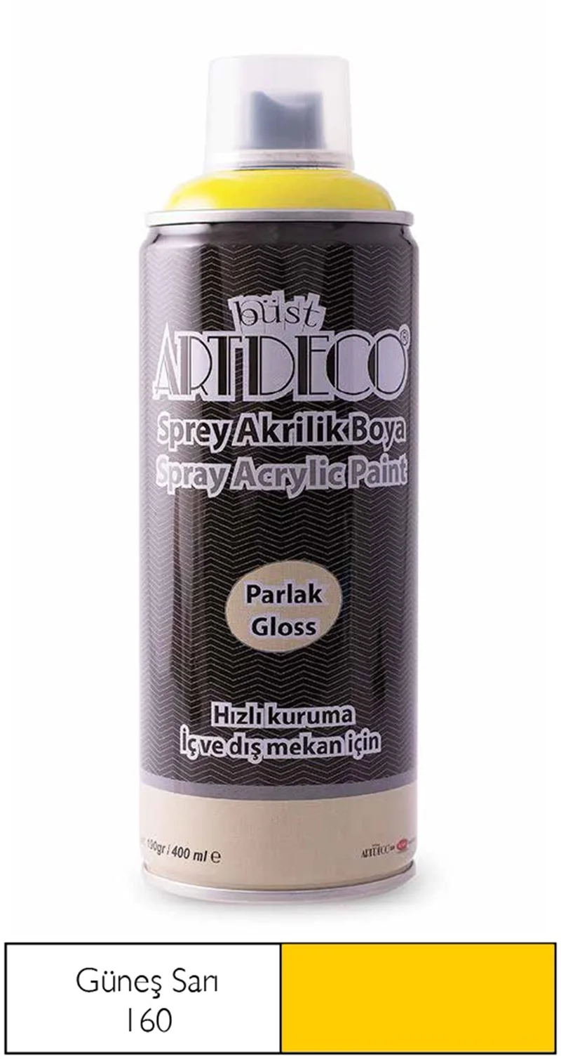 ARTDECO SPREY BOYA AKRİLİK 400 ML GÜNEŞ SARI Y-400-160