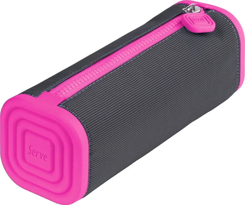 SERVE KALEM ÇANTASI PRISMO SL-PLY KARE KOYU GRİ-F.PEMBE SV-PRISMOKKGFP