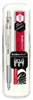 SCRIKSS OFFICE VERSATİL KALEM OKUL SETİ GRAPH-X 0.5 BEYAZ + SİLGİ + MİN BLS.