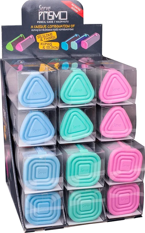 SERVE KALEM ÇANTASI PRISMO SL-PLY KARMA STAND 12 Lİ PASTEL KARTON SV-PRISMOKUKR12DPPS