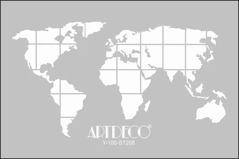 ARTDECO STENCIL A4 DÜNYA HARİTASI Y-100-ST208