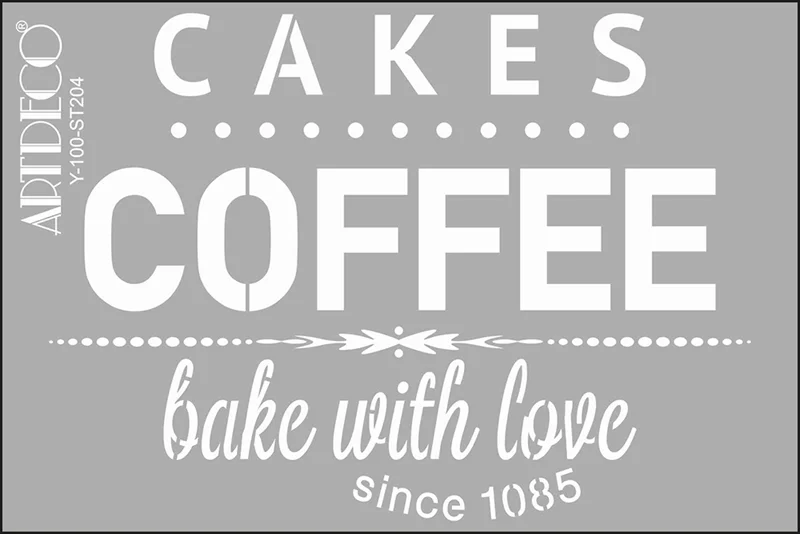 ARTDECO STENCIL A4 CAKES CAFFEE Y-100-ST204