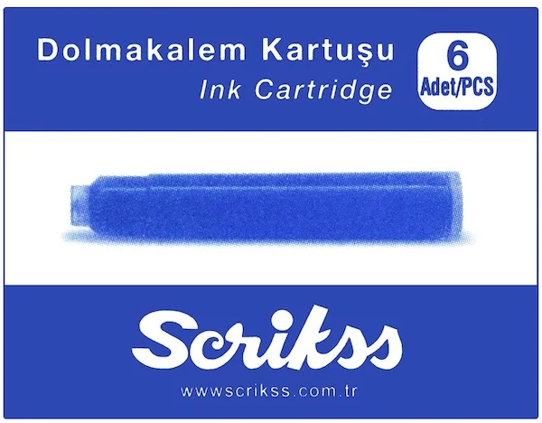 SCRIKSS DOLMA KALEM  KARTUŞU 6 LI PAKET MAVİ BLS.