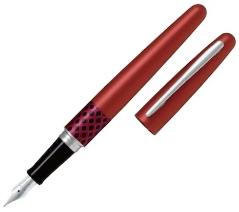 PILOT DOLMA KALEM MR-3 RETRO POP METALİK WAVE RING&amp;KIRMIZ MEDIUM FD-MR3-M-WV-E