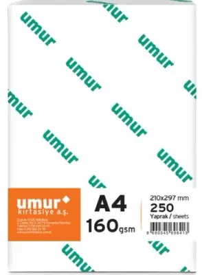 UMUR GRAMAJLI FOTOKOPİ KAĞIDI A4 160 GR 250 Lİ 30002432